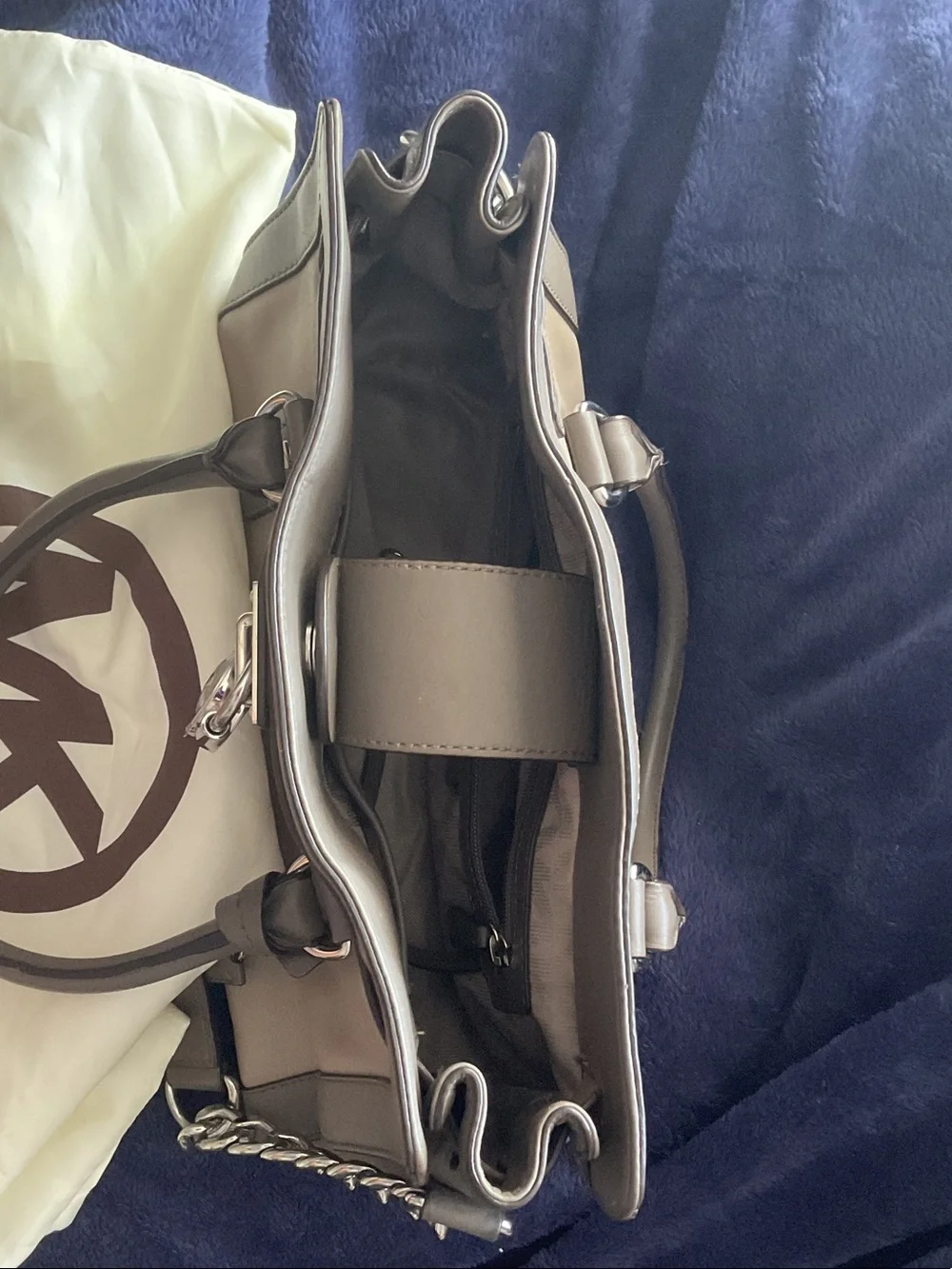 Michael Kors Gray All Leather Satchel Purse